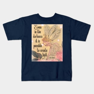 Magical Sapphic Fairy Vintage Art Elie Wiesel Quote Kids T-Shirt